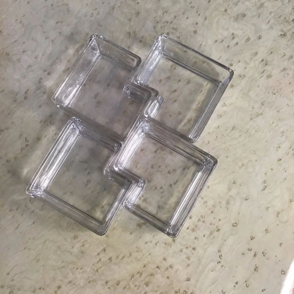 Modern Square Glass Candy Snack Serving Dishes Trinket Bowls